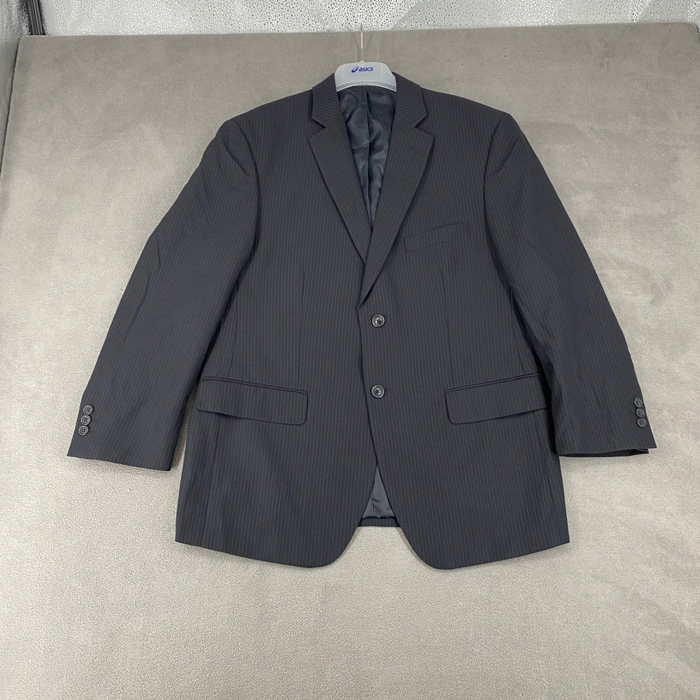 Pronto Uomo Mens 42S Suit Jacket Charcoal Grey Pinstripe Wool Blend Blazer 5837